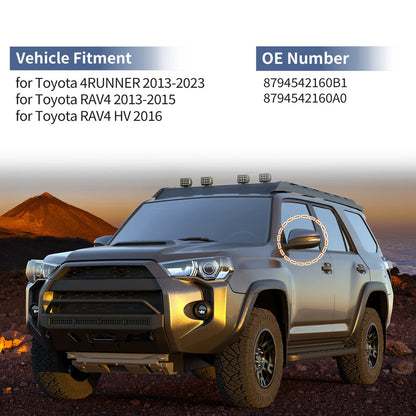 Left Passenger Side Mirror Cover Cap for Toyota 4Runner (2013-2023)
