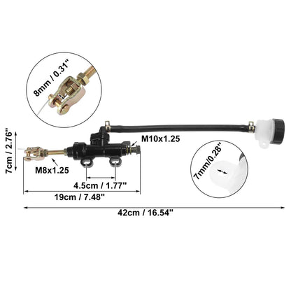 Rear Brake Master Cylinder Pump with Reservoir for Motorcycle Dirt Bike
