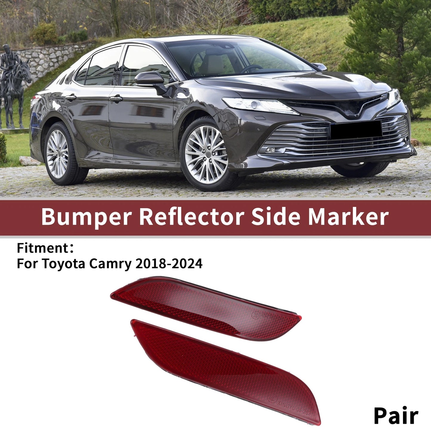 1 Pair Rear Left Rear Right Bumper Reflectors for Toyota Camry