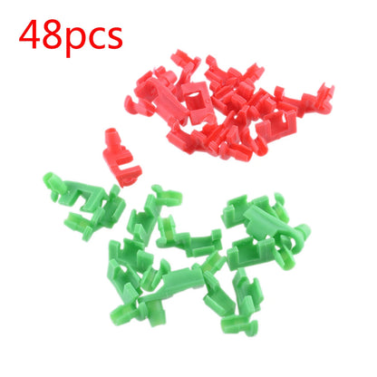 Nylon Car Door Lock Rod Clips Fasteners Rivets Red Green  24pcs