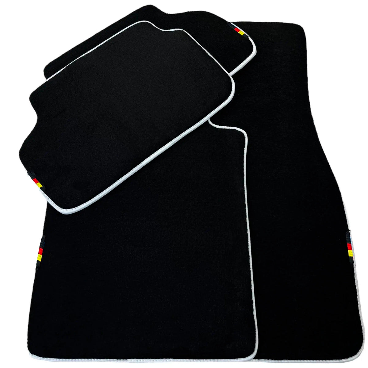 AutoWin Black Floor Mats for BMW 3 Series E30 Coupe 1982-1994 with White Trim