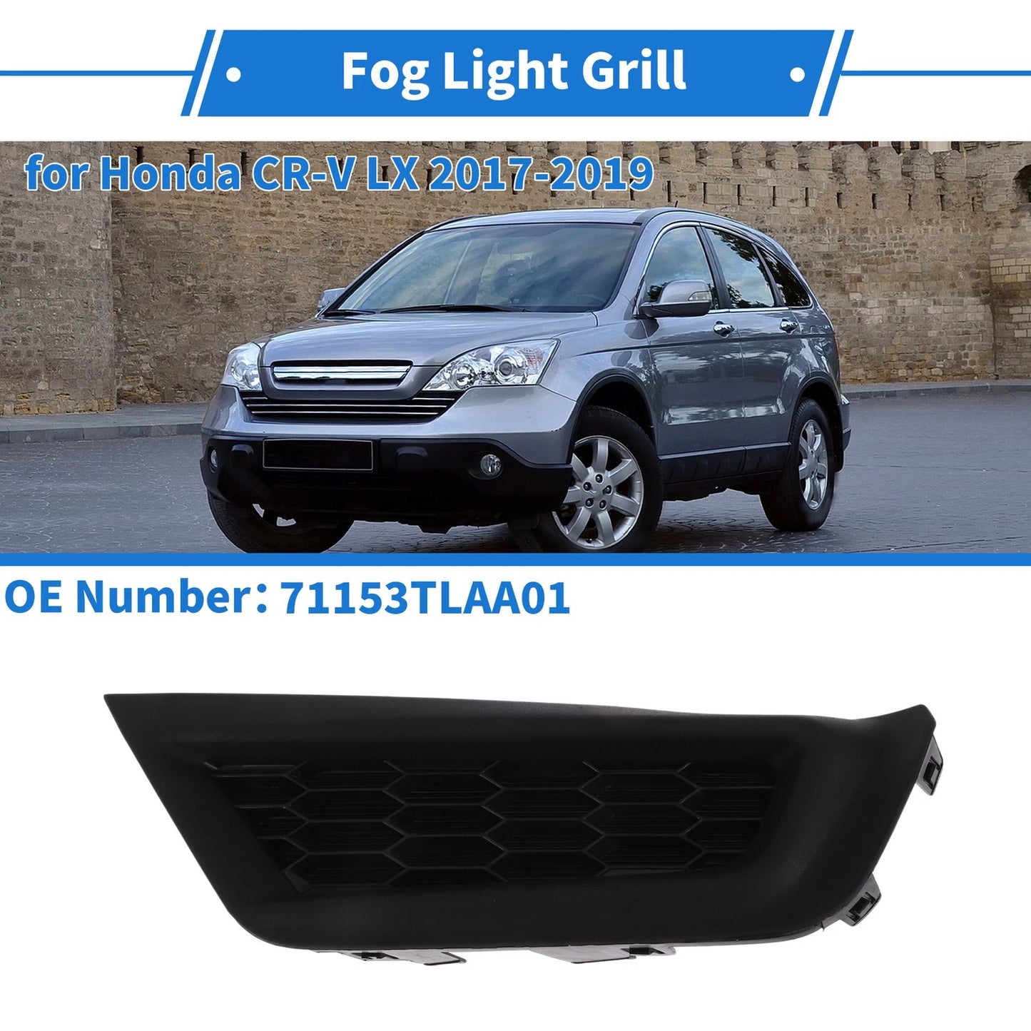 Front Left Fog Light Grill for Honda CR-V LX (2017-2019)