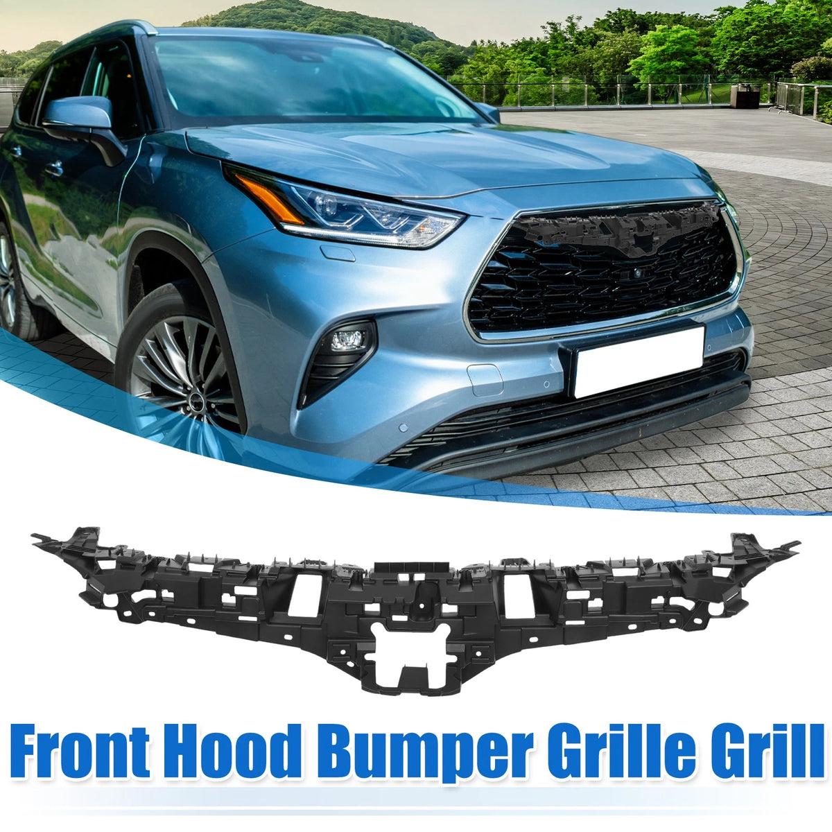Front Hood Bumper Grille Grill for Toyota Highlander (2020–2022)