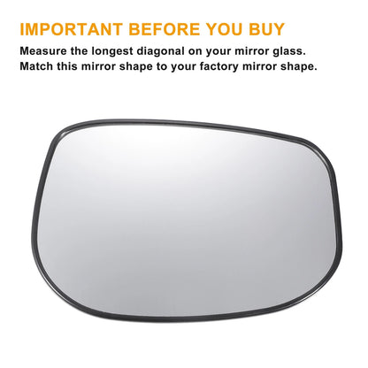 Right Side White Mirror Glass w/ Back for Honda Fit Jazz (2009-2013)
