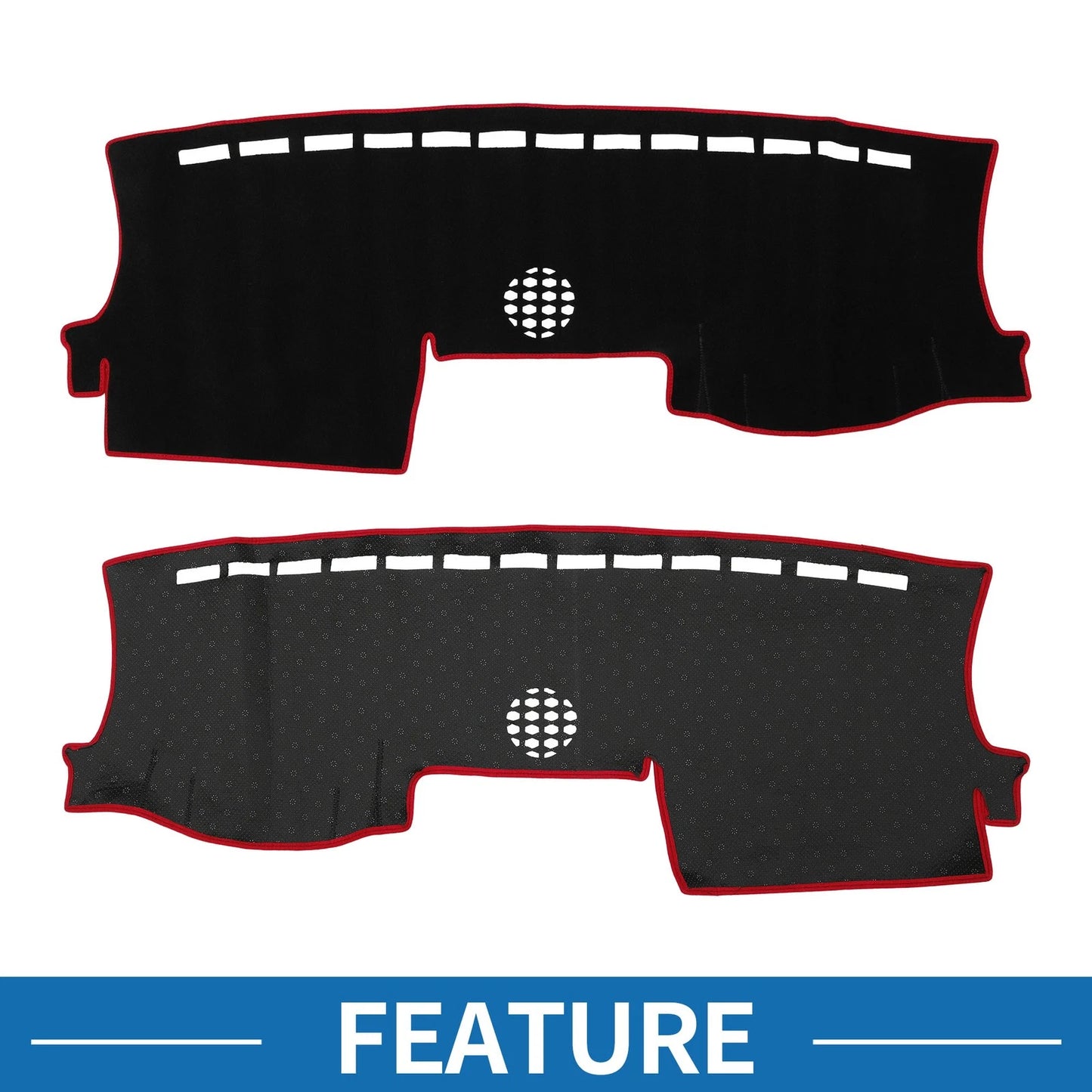 Dashboard Cover Mat for Ford Ranger 2024 Sun Protector Pad Black Red