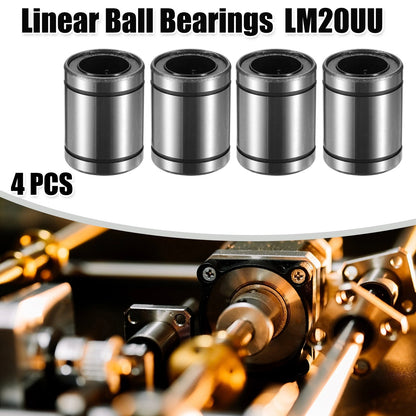 4 x LM20UU 20mm IDx32mm ODx42mm Length Linear Ball Bearings for Car