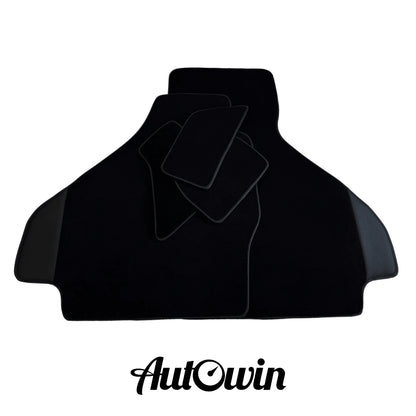 Black Floor Mats for Ferrari 512 TR (1992-1994) - AutoWin Brand, Leather