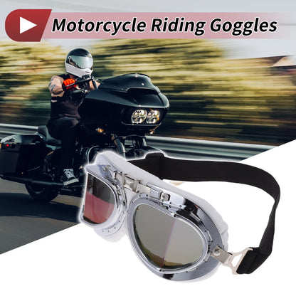 1 x Set Motorcycle Riding Goggles Multicolour Lens White Frame for Motorcycle