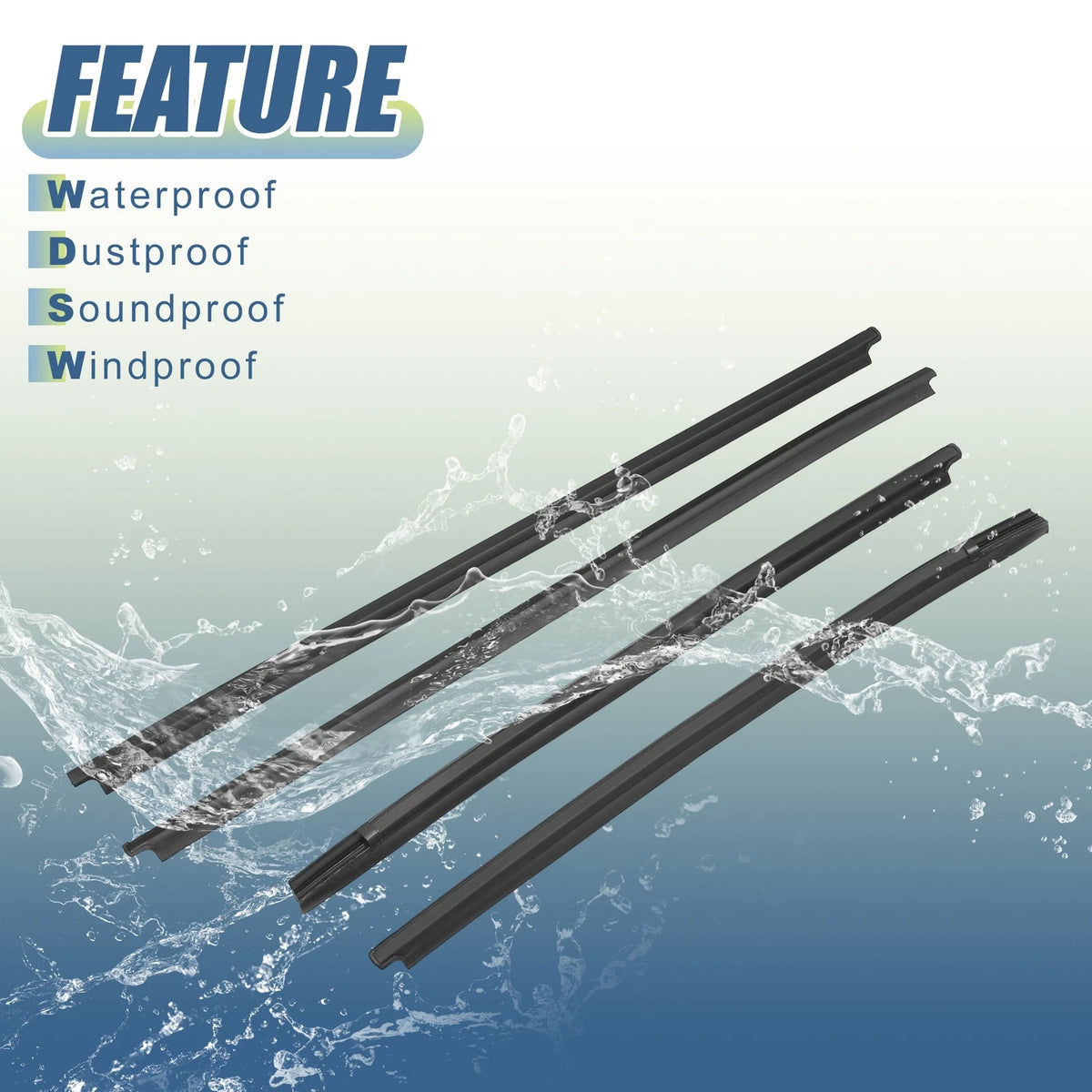 4 x Window Glass Seals for Toyota Hilux SR5/Vigo (2005-2015)