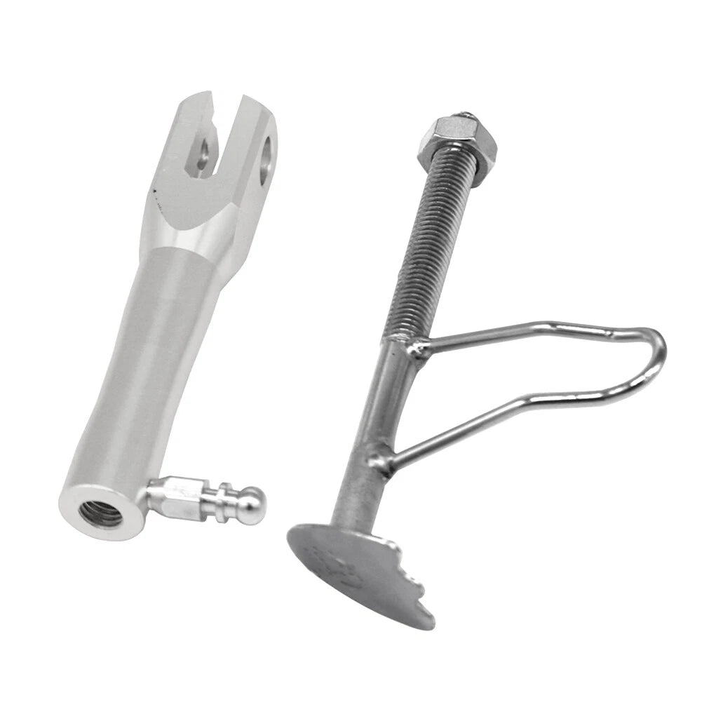 Adjustable Non-Slip Motorcycle Foot Side Stand Support Leg Kickstand Silver