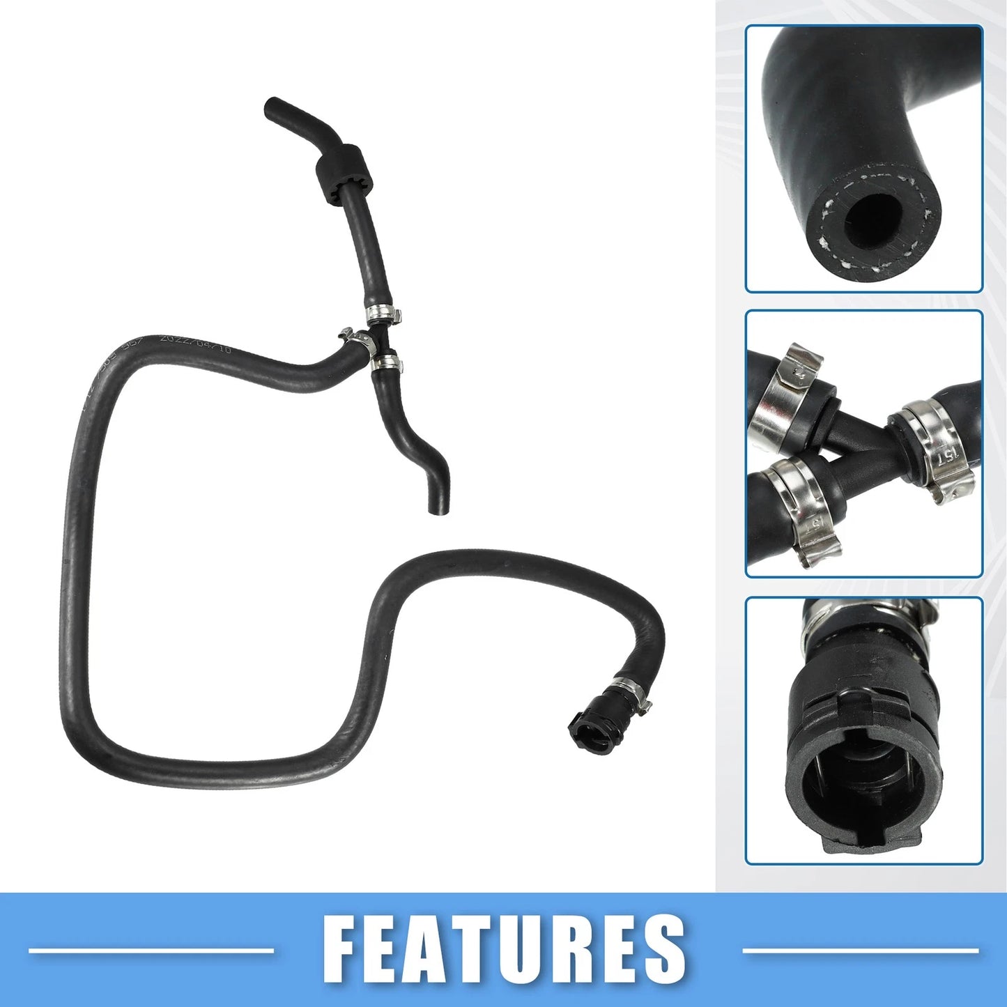 Coolant Hose No.17127509967 for BMW X5 4.4L V8 (2004-2006) Rubber Black