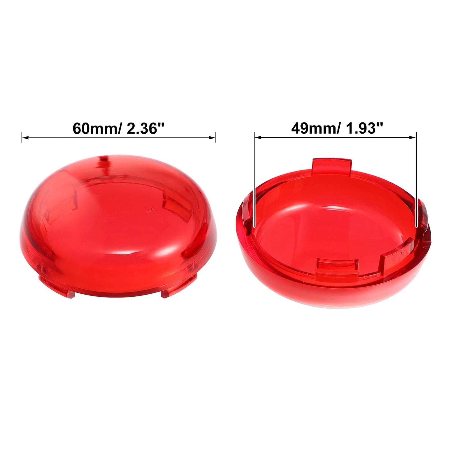 4pcs Turn Signal Light Lens Covers Front Rear for Harley Dyna Amber Red