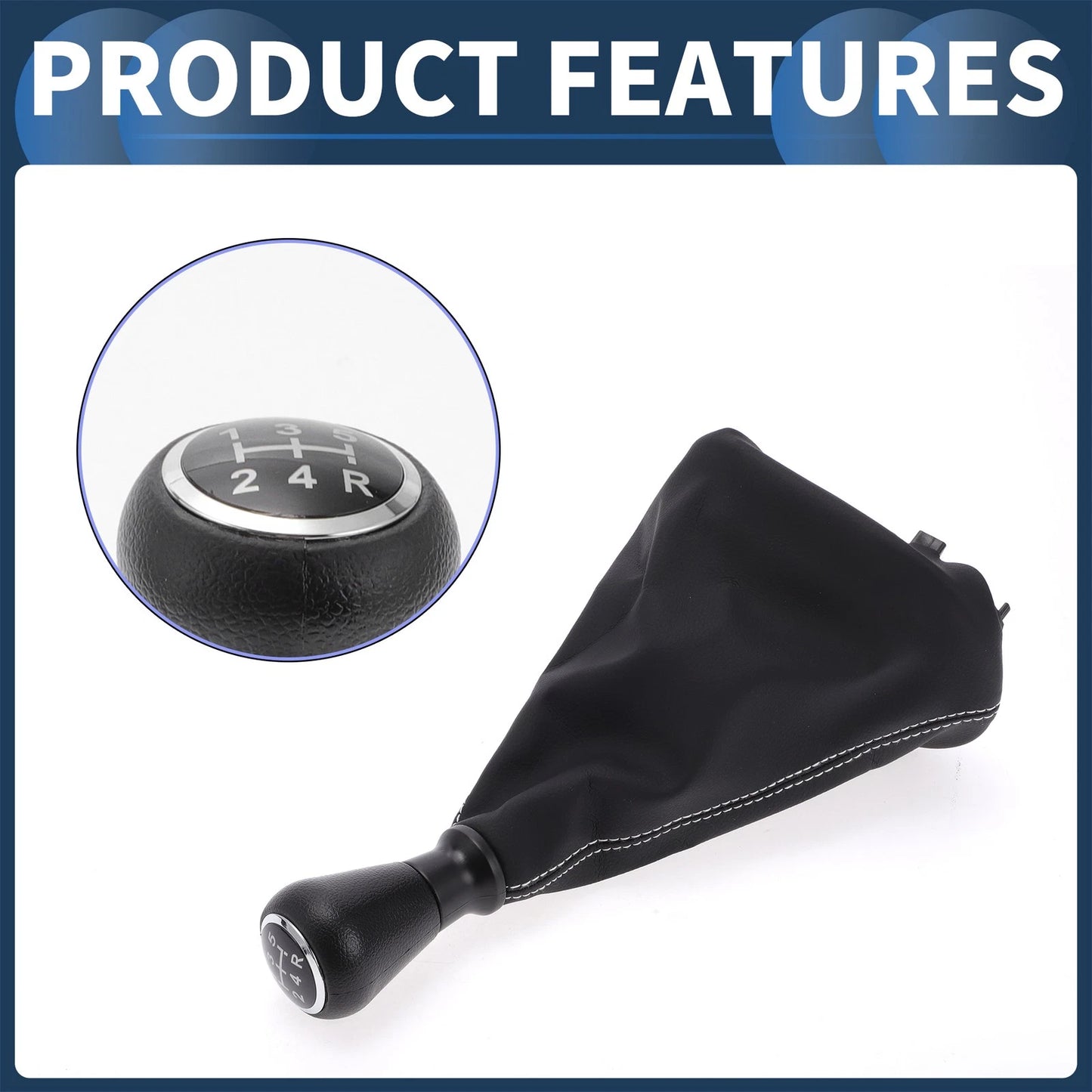 5 Speed Gear Shifter Knob & Cover for Peugeot 206 (2005-2008)