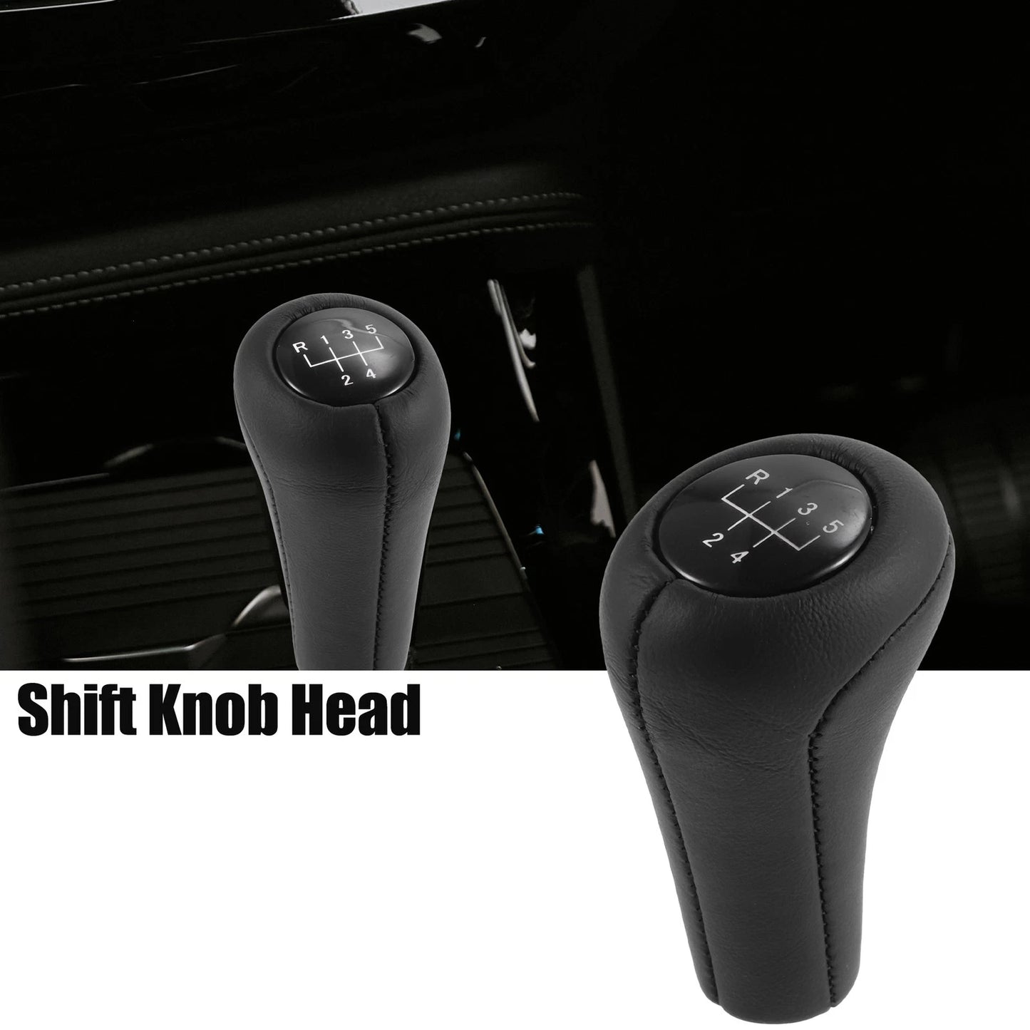 5 Speed Manual Gear Shift Knob Transmission for BMW Faux Leather Black