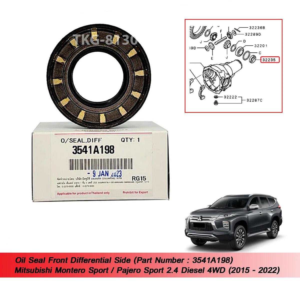Front Diff Side Oil Seal for Mitsubishi Montero Pajero Sport (2008-2015)