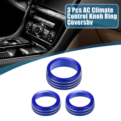 AC Radio Switch Knob Cover Decals 3 x for Dodge Durango (2014 - 2020) Blue