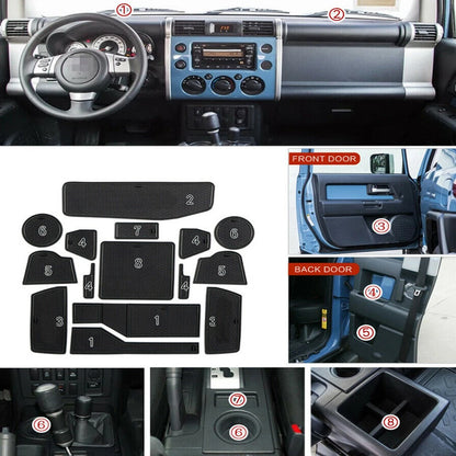 15 Pcs Anti-Slip Cup Holder Mats for Toyota FJ Cruiser (2007-2014)