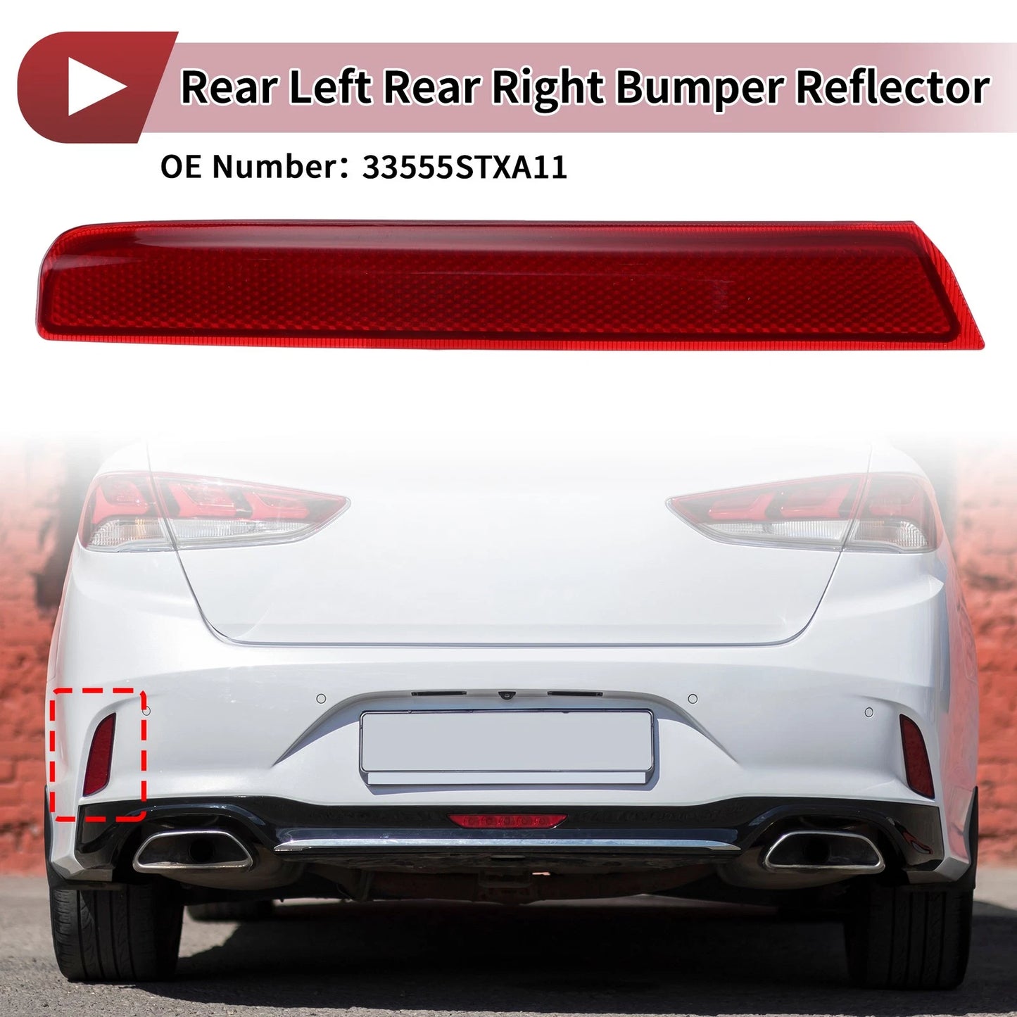 Rear Left Bumper Reflectors for Acura MDX (2010 - 2013)