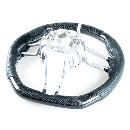 Carbon Leather White Steering Wheel for Porsche 911, 718, Boxster, Cayman, Macan (2016-2023)
