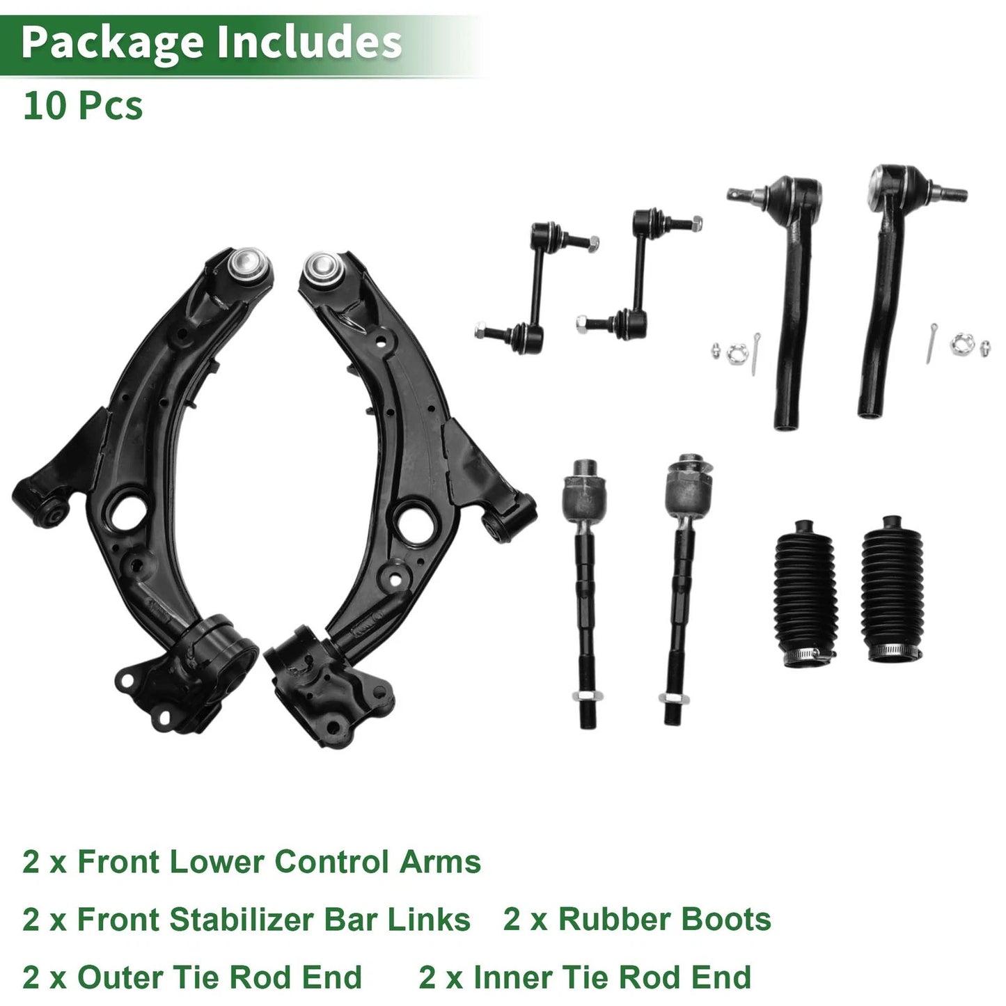 10 Pcs Front Lower Control Arms for Ford Edge (2007-2014)
