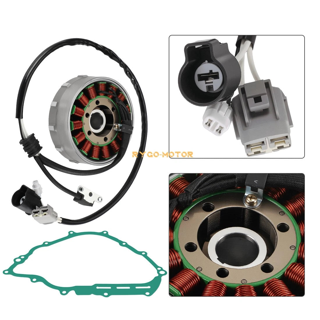 Flywheel rotor and stator with gasket for Yamaha Rhino (2008–2013)