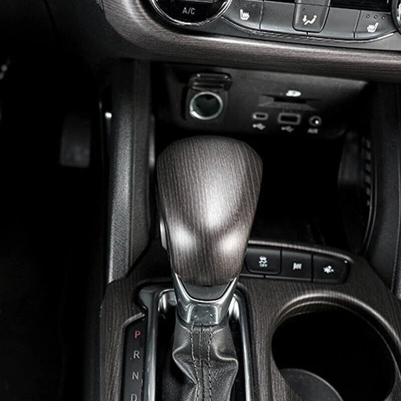 Black Wood Grain Gear Shift Knob Cover for Chevrolet Trax (2024)