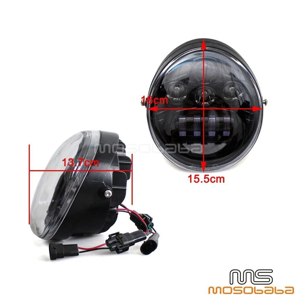 DOT LED Headlight w/ DRL for Harley VRSC VRSCA VRSCAW VRSB VRSF (2002-2023)