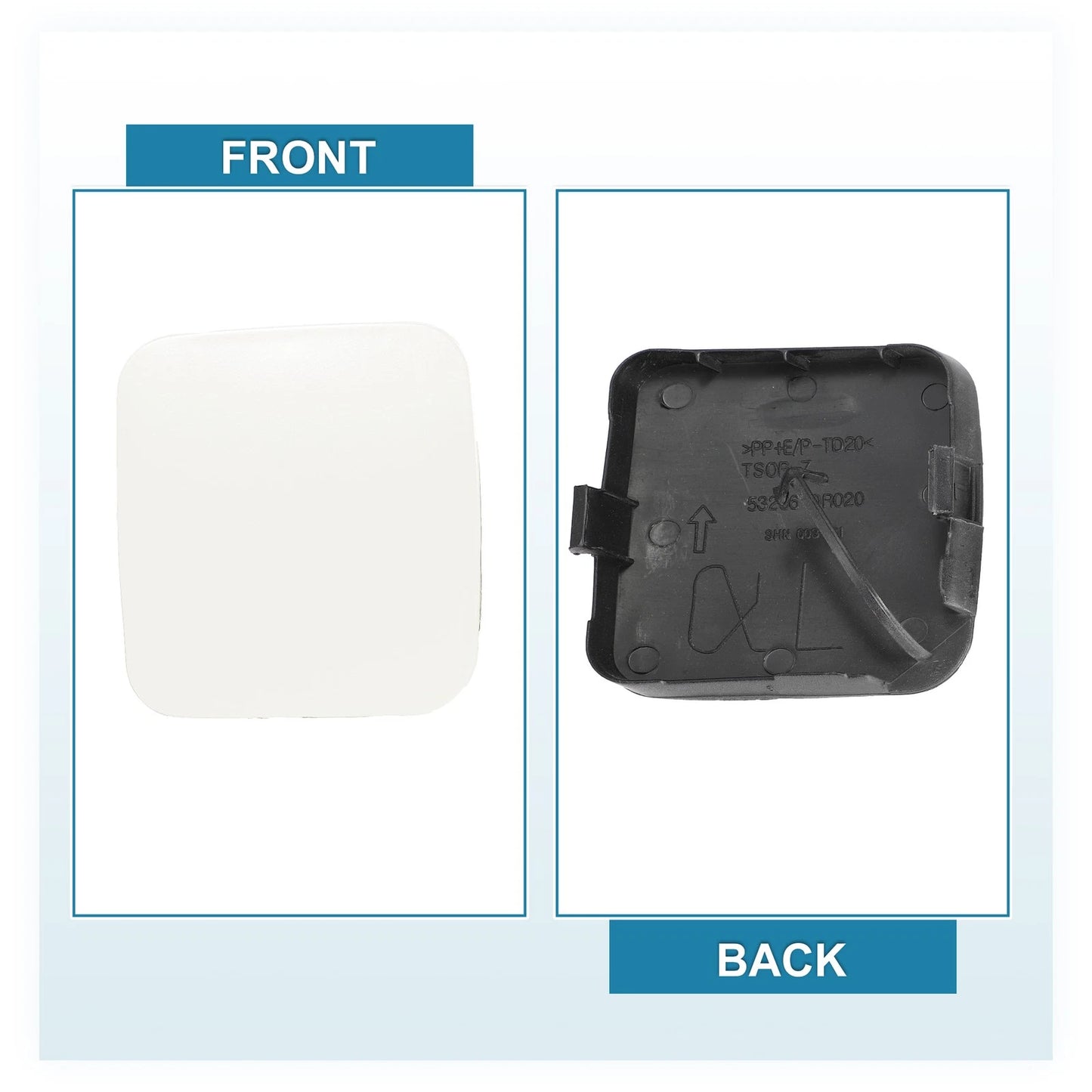Front Tow Hook Caps for Toyota RAV4 2009-2012 - 2 x White Covers