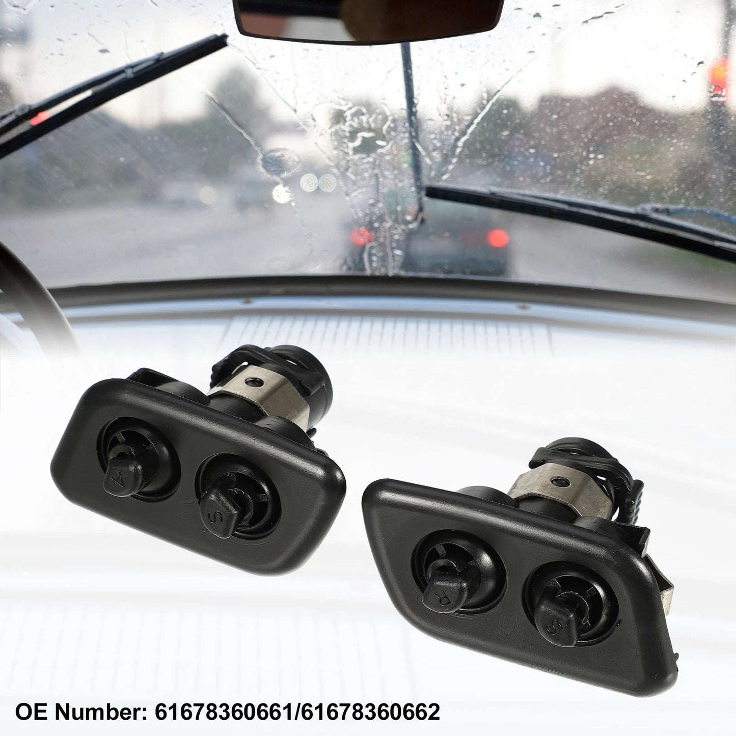 Front Left Right Headlight Washer Nozzles for BMW 525i (2001-2003)
