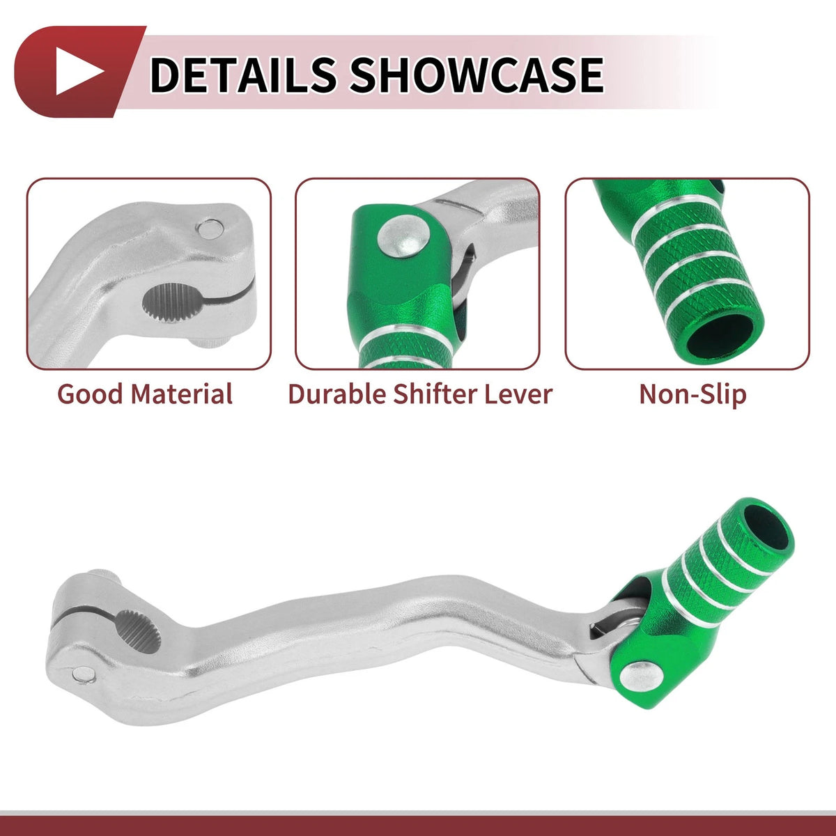 Folding Gear Shifter Lever Silver Tone Green for Bosuer M4