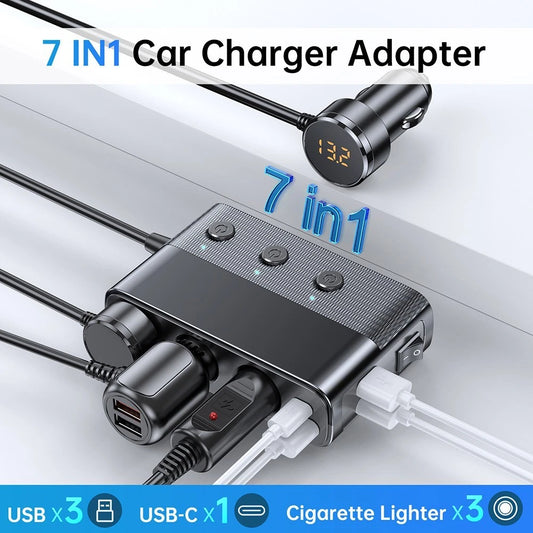128W Car Charger 12V-24V 3.6A 5V On/off USB Electronics Fast Charger