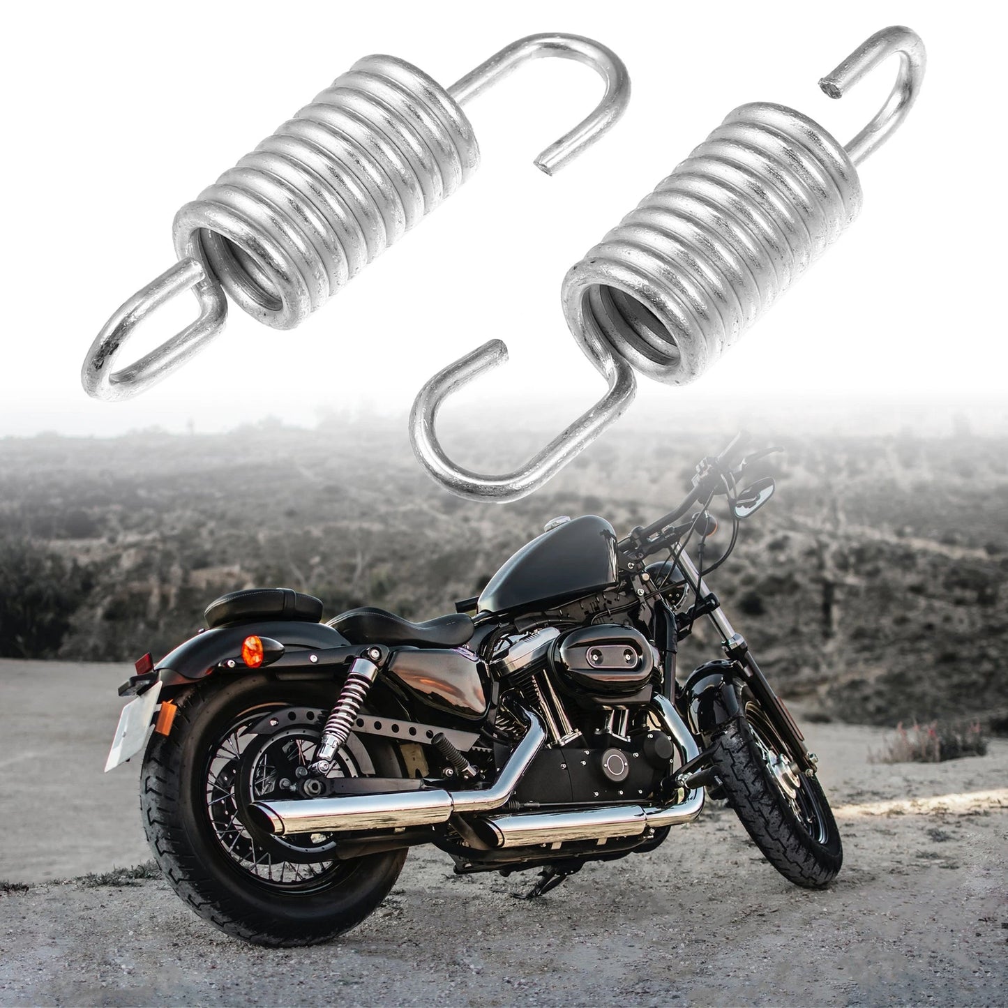 4 x 6cm Silver Tone Brake Pedal Return Springs for Suzuki