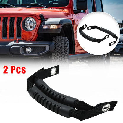 2 x Black Auto Rear Seat Grab Handle Grips for Jeep Wrangler (2007-2018)