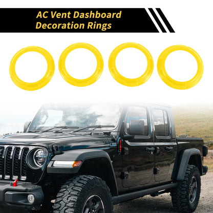 AC Vent Dashboard Decoration Rings for Jeep Wrangler JK JKU (2011-2017)
