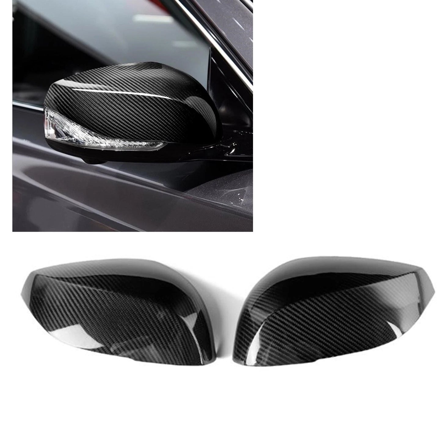 Carbon Fiber Side Mirror Covers for INFINITI Q50 Q70 (2014-2022)