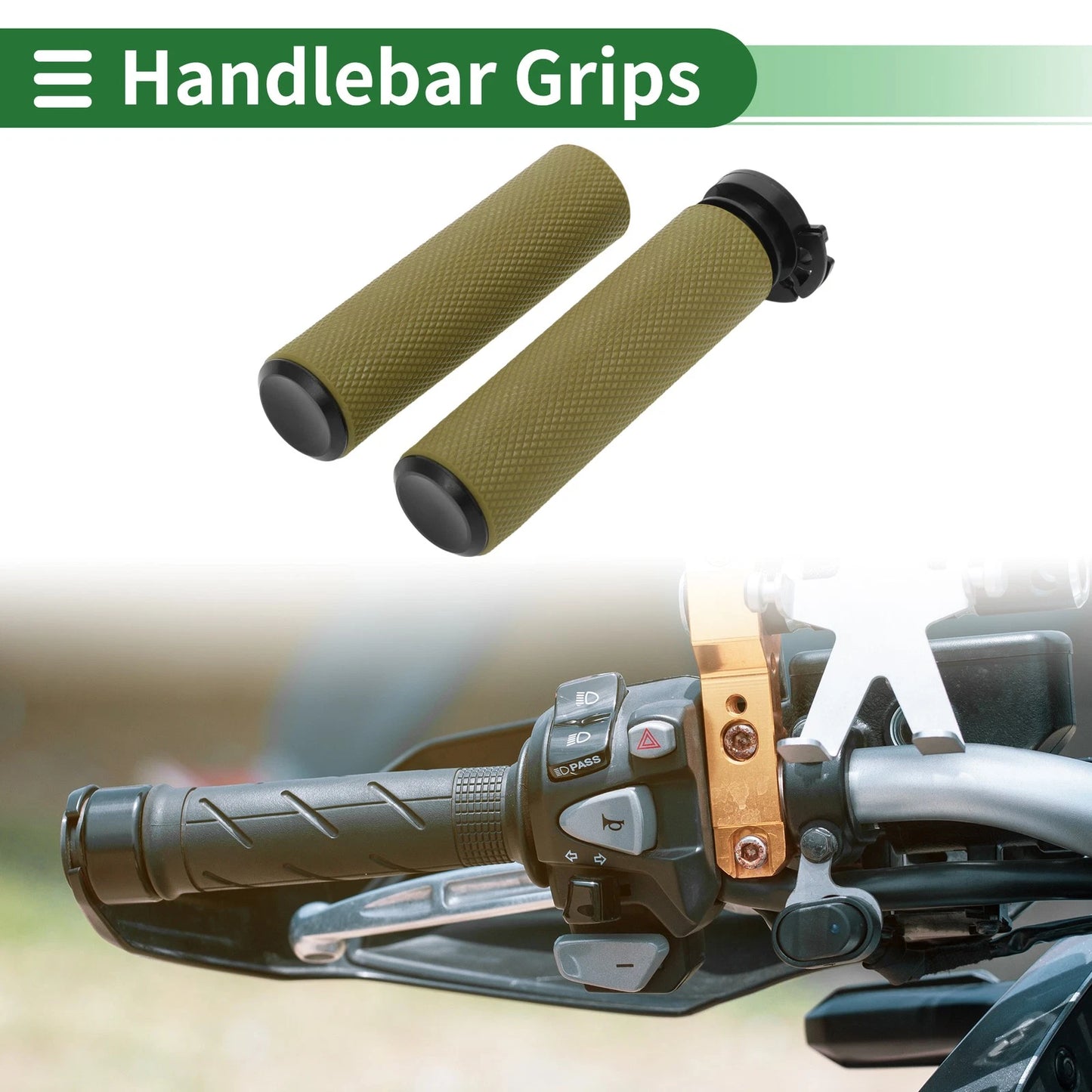 7/8" 22mm Motorcycle Hand Grips Cover Kit Handlebar Grips TPU Yellow