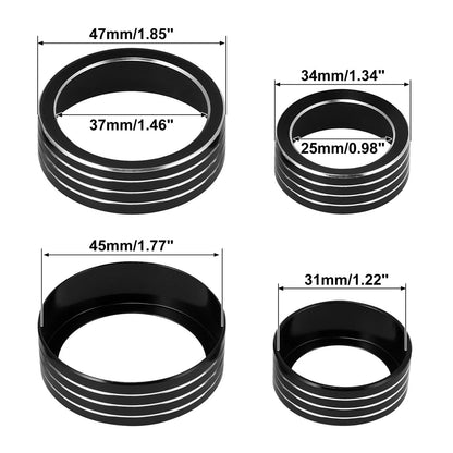 3 x Black AC Climate Control Knob Trim Covers for Subaru Forester (2014-2018)