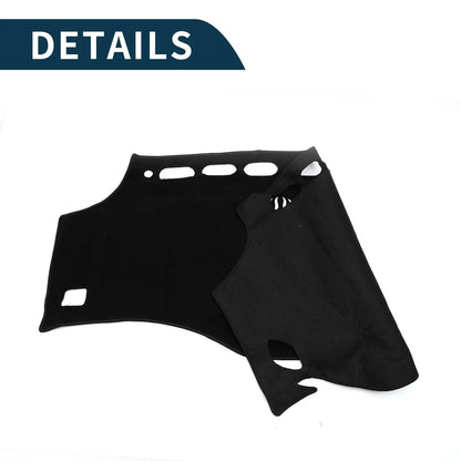 Dashboard Cover Mat for Toyota Vellfire Alphard with Sticker Black 1 Set