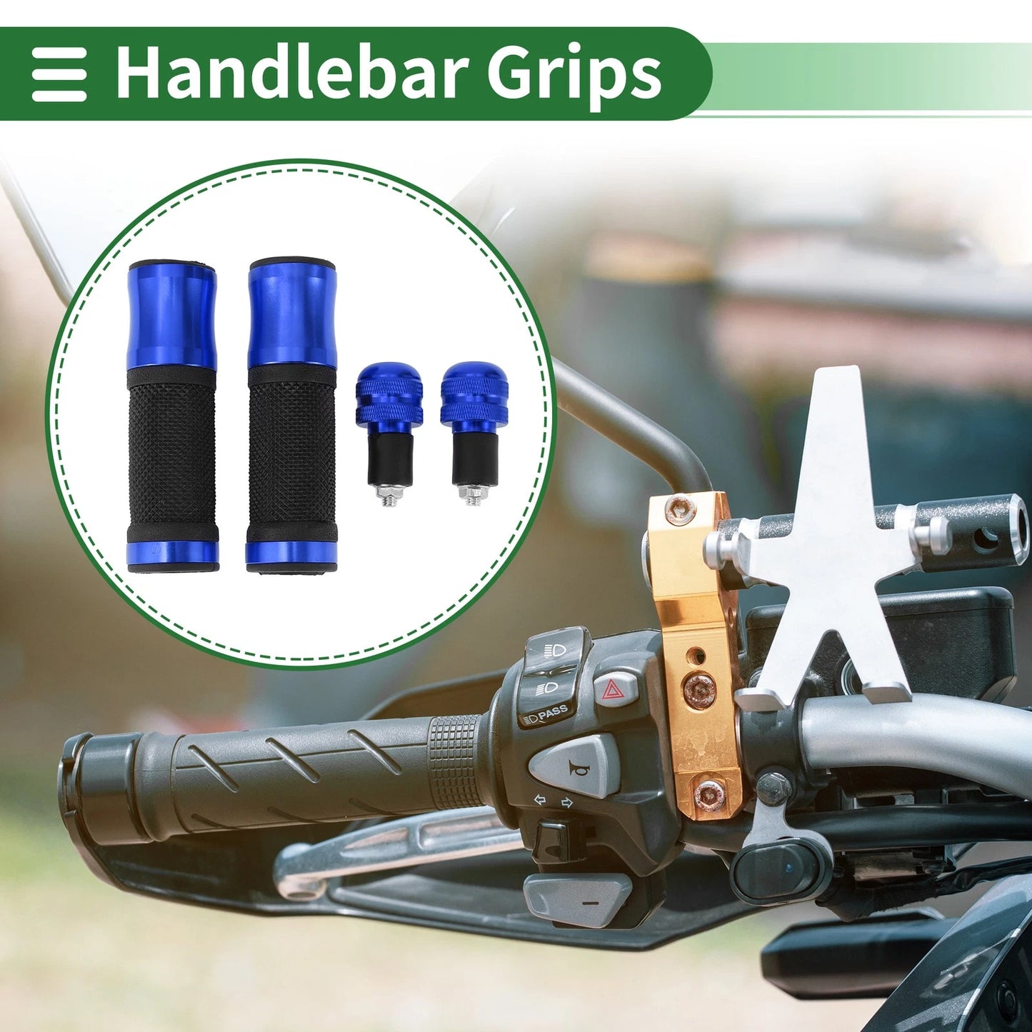 Hand Grips Cover Aluminum Alloy Rubber for Motorcycle
