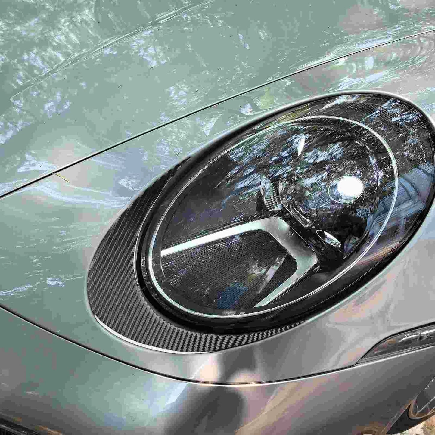 Soft Carbon Fiber Healight Lower Trim for Porsche 911 992 2019-2023