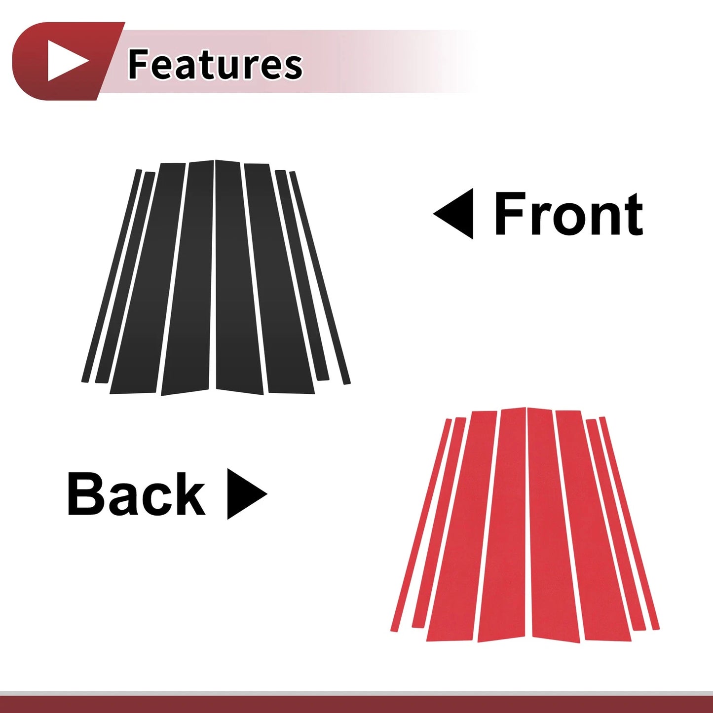 8 x Car Door Pillar Window Trim for Toyota Land Cruiser (2010–2021)