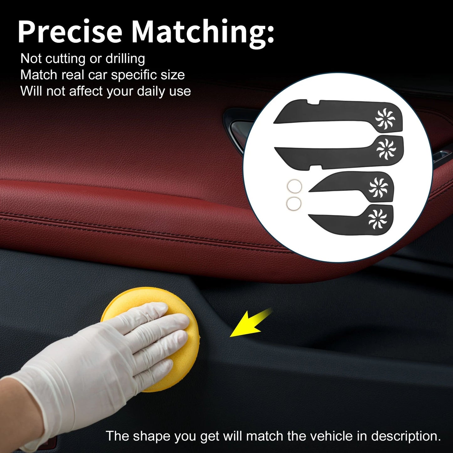 Black Anti Kick Pad Sticker Protector for Subaru Forester (2009-2012)