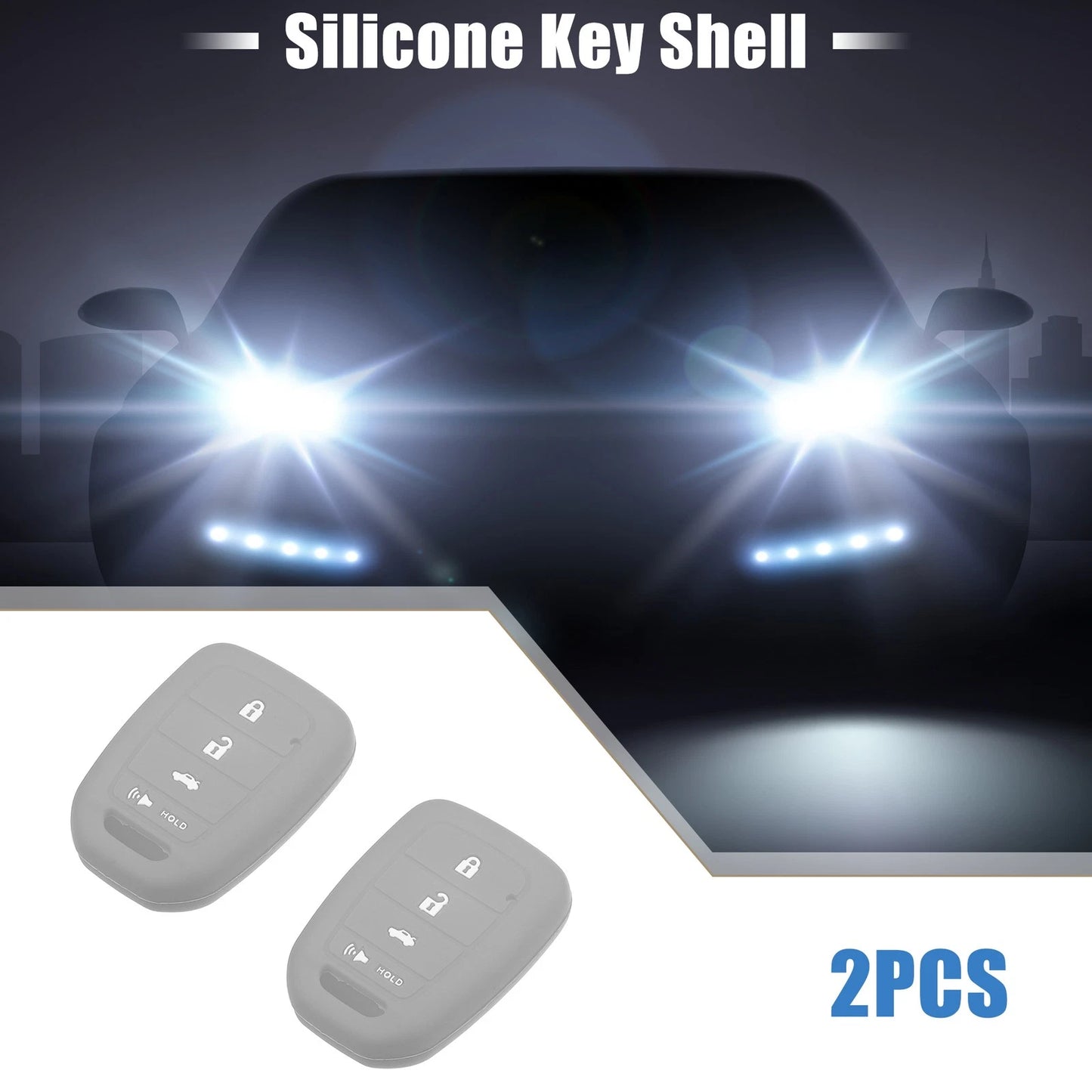 Smart Key Fob Cover Protector for Honda Civic Accord CR-V HR-V Gray ()
