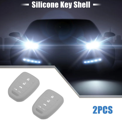 Smart Key Fob Cover Protector for Honda Civic Accord CR-V HR-V Gray ()