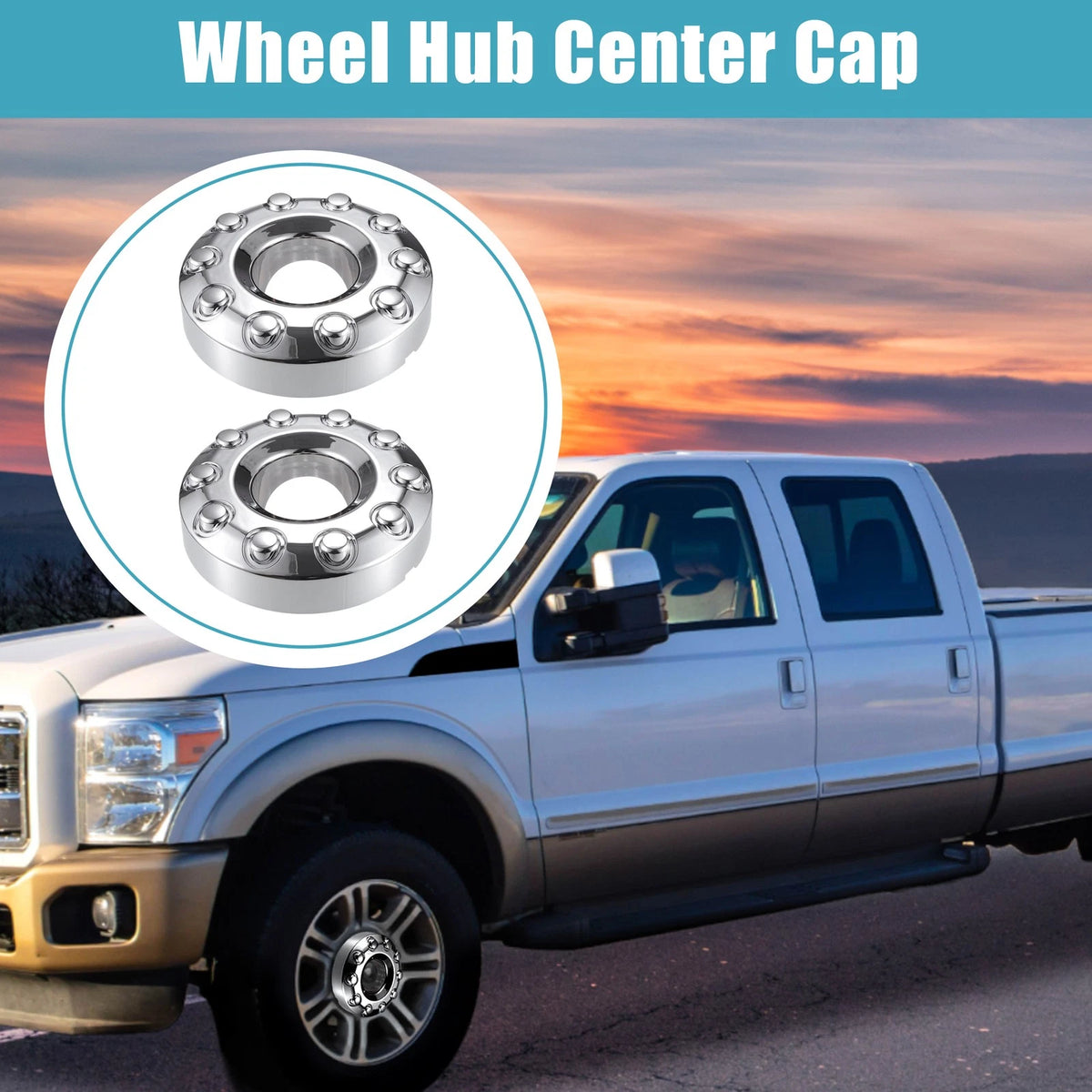 2 x Front Wheel Center Hub Caps Covers for Ford F450 F550 (2000-2023)