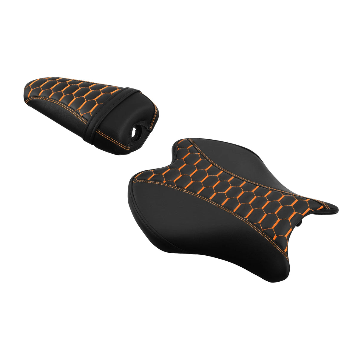 Black Orange Driver & Passenger Seats for Yamaha YZF R6 (2017-2022)