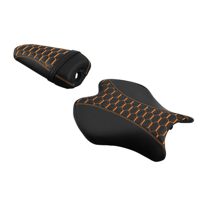 Black Orange Driver & Passenger Seats for Yamaha YZF R6 (2017-2022)