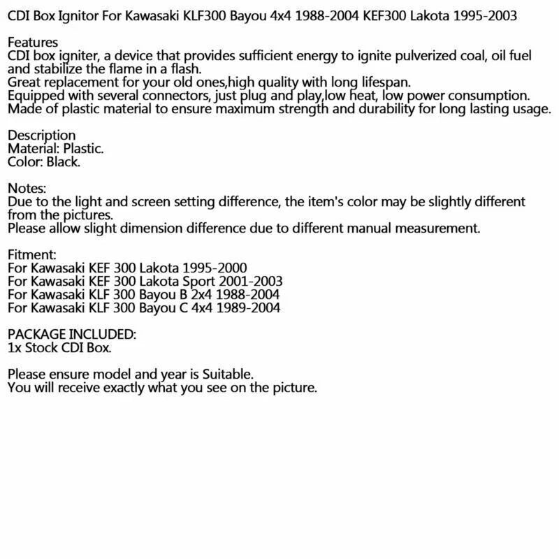 Ignition CDI Module for Kawasaki KLF 300 B Bayou (1988-1993)