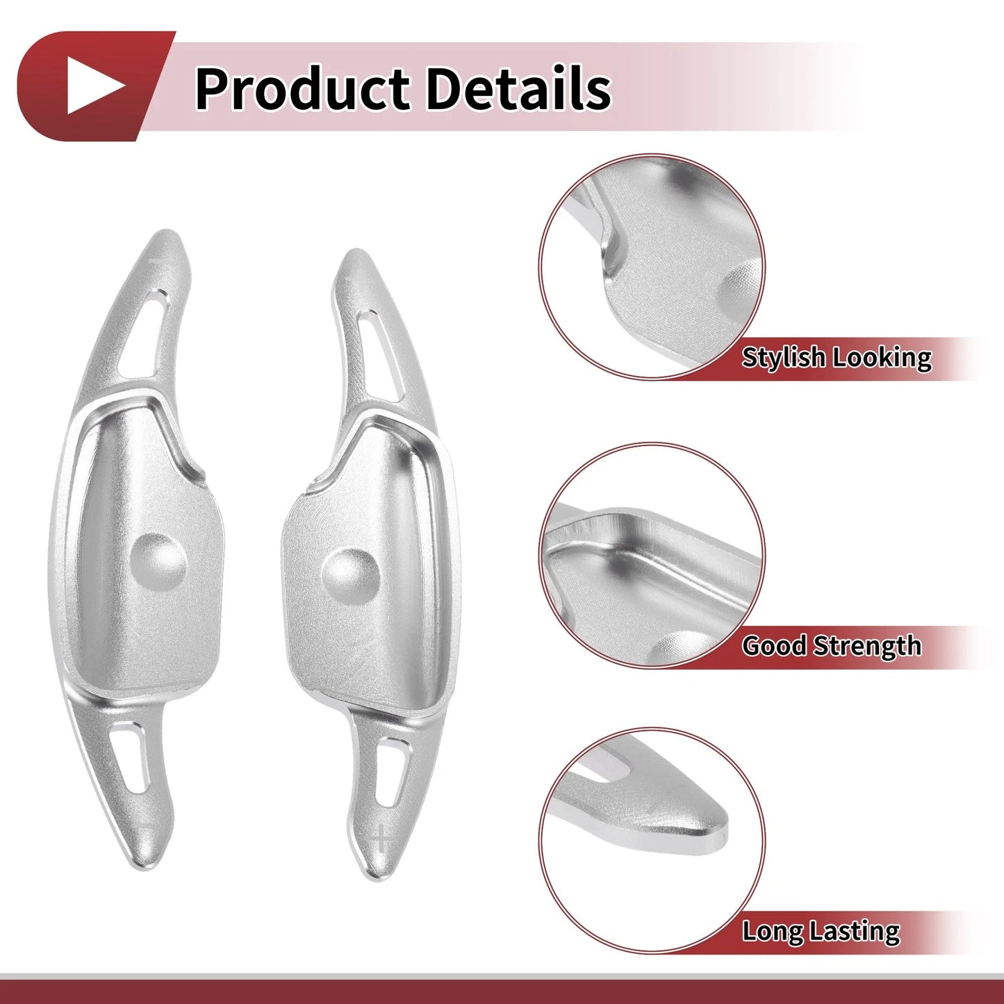 Silver Tone Aluminum Alloy Steering Wheel Paddles for Kia Sorento (2018)