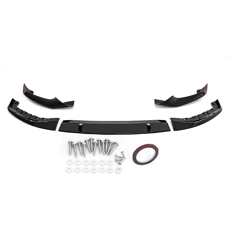Black Lower Splitter 4 x Front Bumper Spoiler Lip for BMW G30 G31 M Sport (2017-2020)